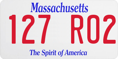 MA license plate 127RO2