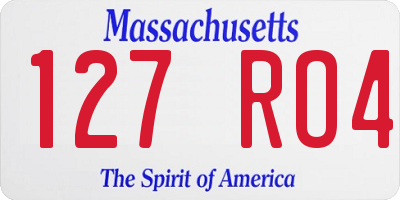 MA license plate 127RO4