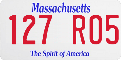 MA license plate 127RO5