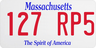MA license plate 127RP5