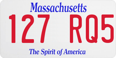 MA license plate 127RQ5