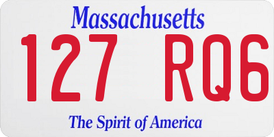 MA license plate 127RQ6