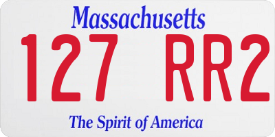 MA license plate 127RR2