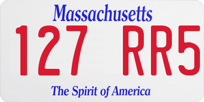 MA license plate 127RR5