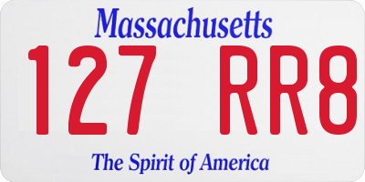 MA license plate 127RR8