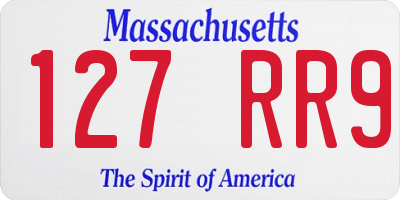 MA license plate 127RR9