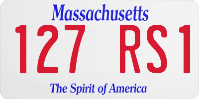 MA license plate 127RS1