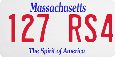 MA license plate 127RS4