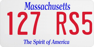 MA license plate 127RS5
