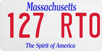 MA license plate 127RT0