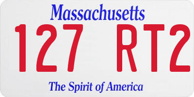 MA license plate 127RT2