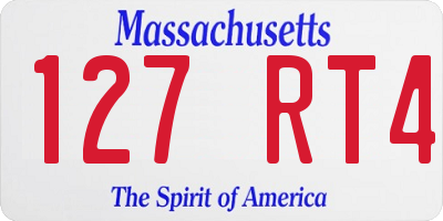MA license plate 127RT4