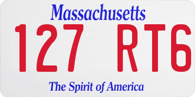 MA license plate 127RT6