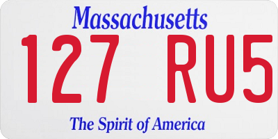 MA license plate 127RU5