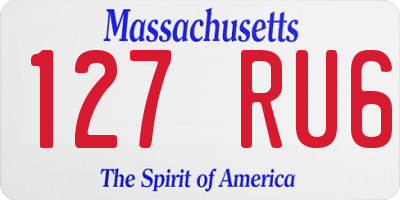 MA license plate 127RU6