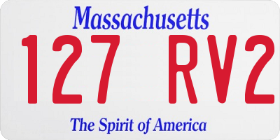 MA license plate 127RV2