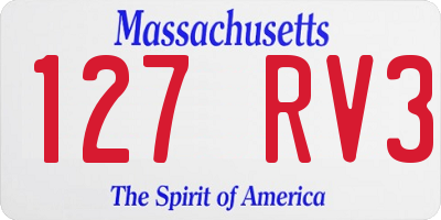 MA license plate 127RV3