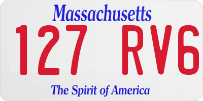 MA license plate 127RV6