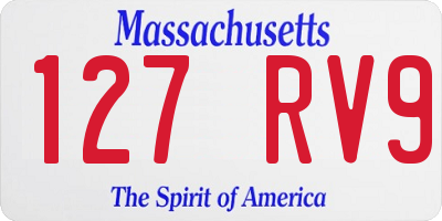 MA license plate 127RV9