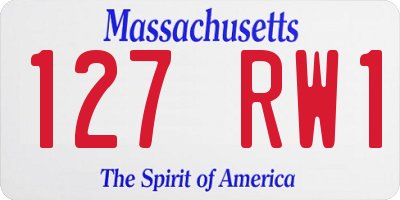 MA license plate 127RW1