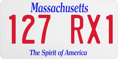 MA license plate 127RX1