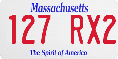 MA license plate 127RX2