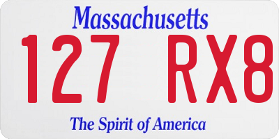MA license plate 127RX8
