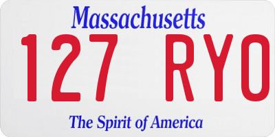MA license plate 127RY0