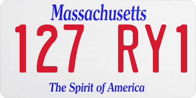 MA license plate 127RY1
