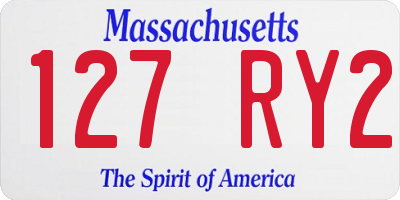 MA license plate 127RY2