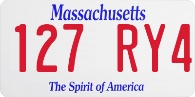 MA license plate 127RY4