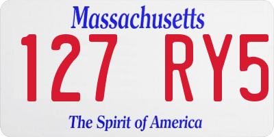 MA license plate 127RY5