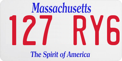 MA license plate 127RY6