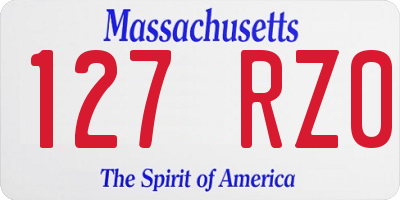 MA license plate 127RZ0