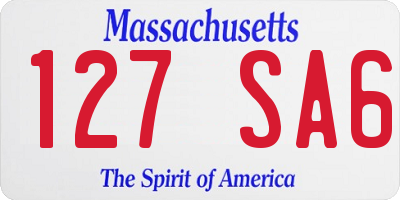 MA license plate 127SA6