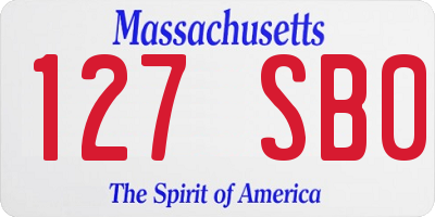 MA license plate 127SB0