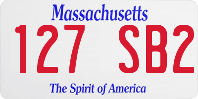 MA license plate 127SB2
