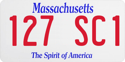 MA license plate 127SC1