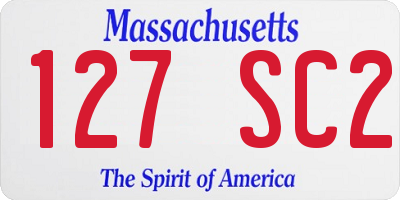 MA license plate 127SC2