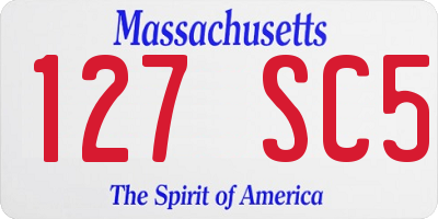 MA license plate 127SC5