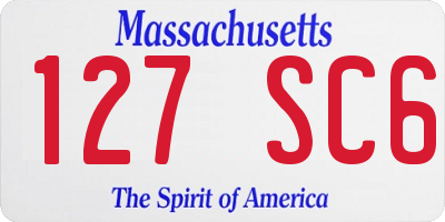 MA license plate 127SC6