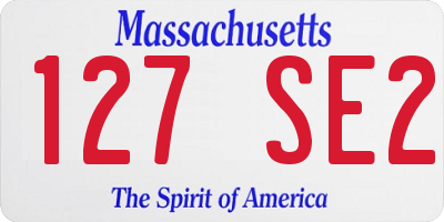 MA license plate 127SE2