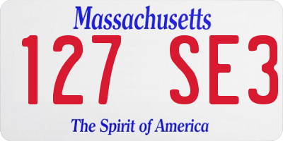 MA license plate 127SE3