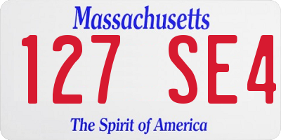 MA license plate 127SE4