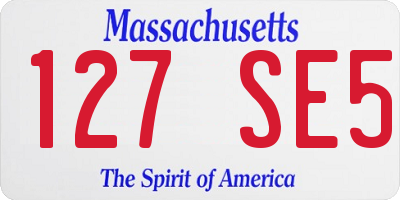 MA license plate 127SE5