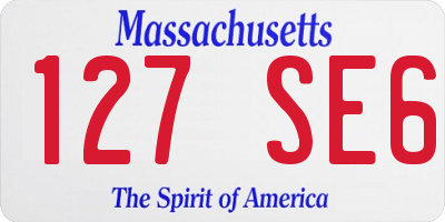 MA license plate 127SE6