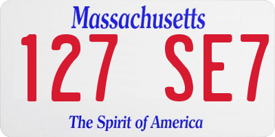 MA license plate 127SE7