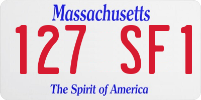 MA license plate 127SF1