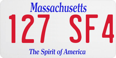 MA license plate 127SF4