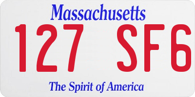 MA license plate 127SF6